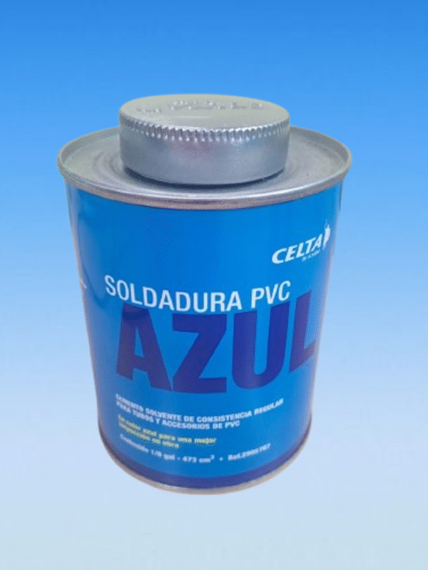 Soldadura PVC Azul 1/8 Gal, 473 cm³ – Alto Rendimiento y Control Visual Profesional
