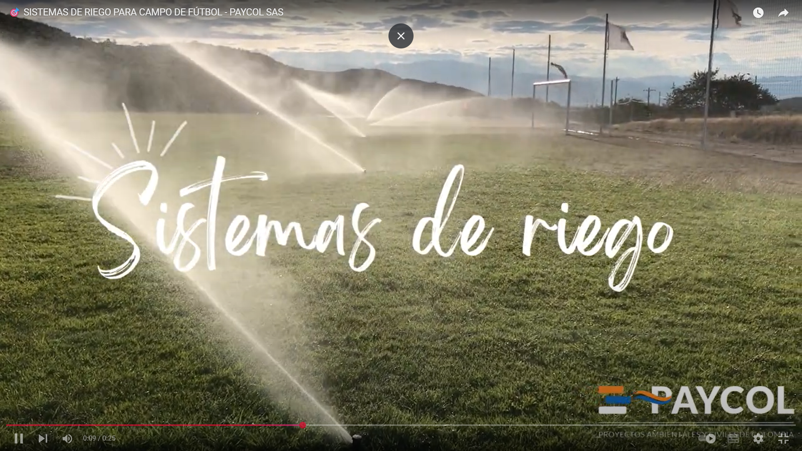 SISTEMAS DE RIEGO PARA CAMPO DE FÚTBOL - PAYCOL SAS