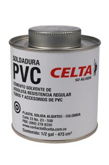 SOLDADURA TRANSPARENTE 9 Soldadura PVC CELTA 1/16 galón (236 cm³)